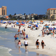 People visit Clearwater Beach during the coronavirus (COVID-19) pandemic March 20, 2020 in Clearwater, Florida.